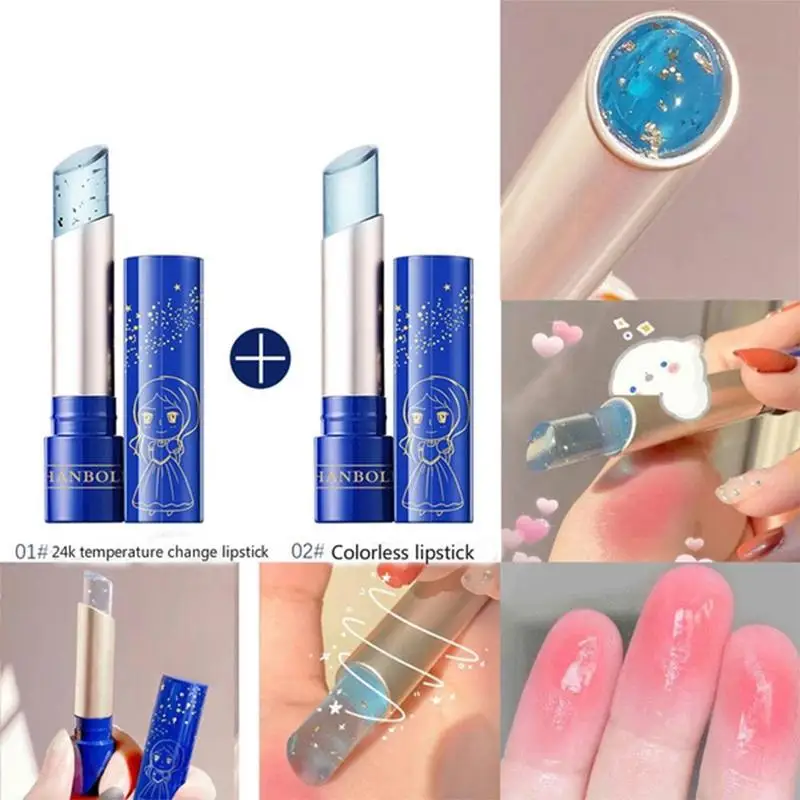 

New Color Changing Lipstick Gradient Lipstick Lip Balm 24k Temperature Moisturizing Lasting Cosmetics Waterproof Lipstick