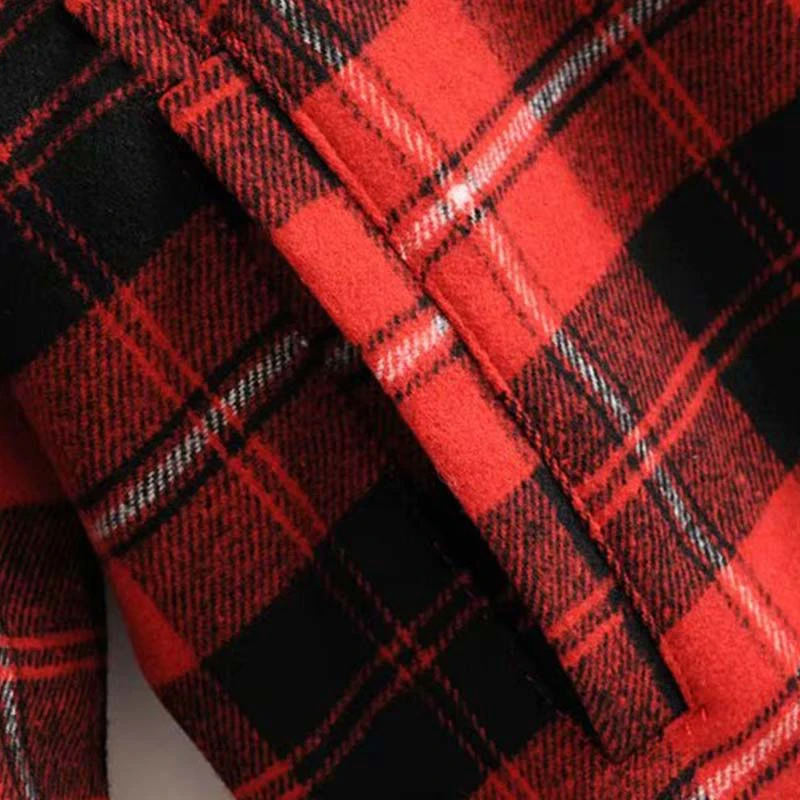 Женская куртка бомбер в клетку с карманами и длинным рукавом|Женские куртки| |