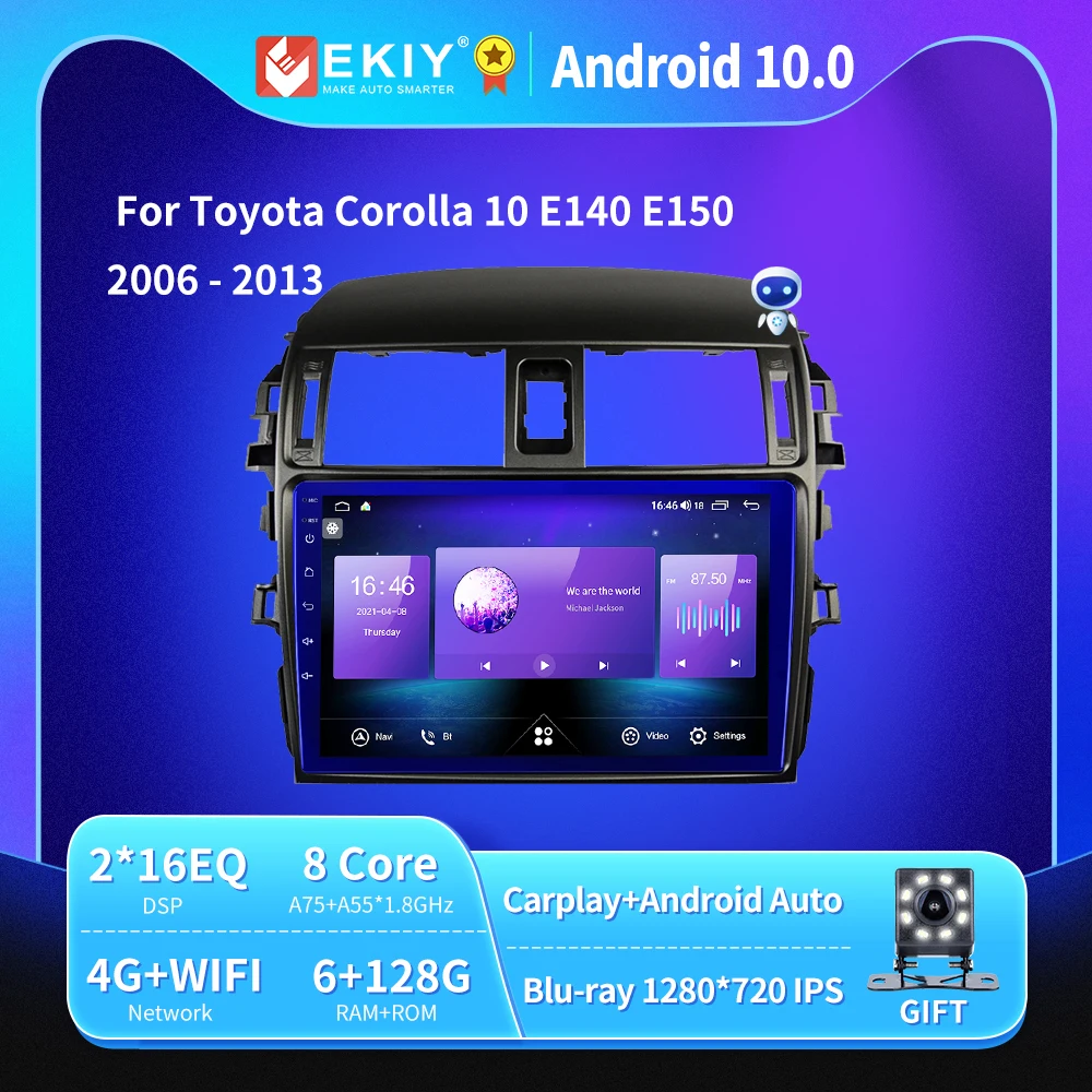 

EKIY T900A для Toyota Corolla 10 E140 E150 2006 - 2013 автомобильный Радио Android Мультимедиа Видео плеер навигация GPS стерео приемник