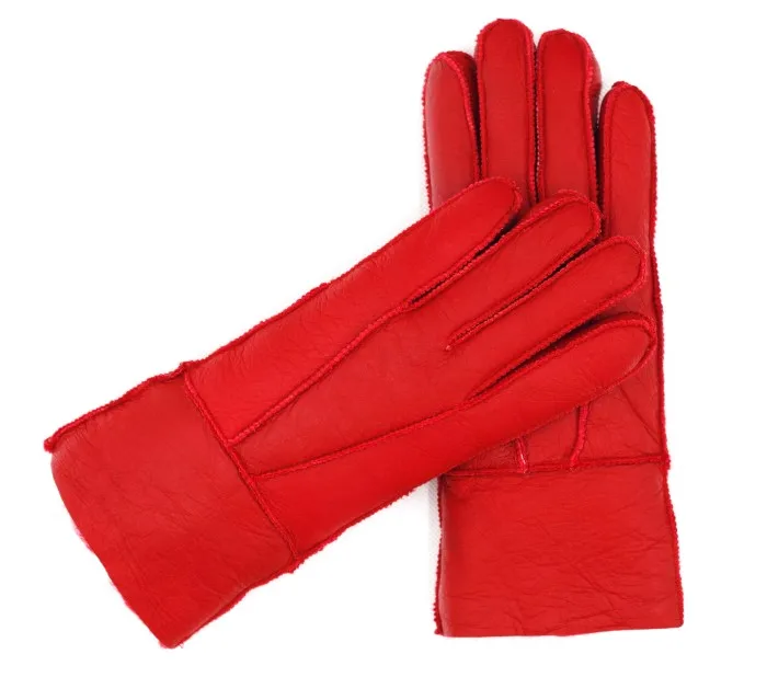 Женские зимние перчатки из натуральной овчины теплые и кашемира с мехом