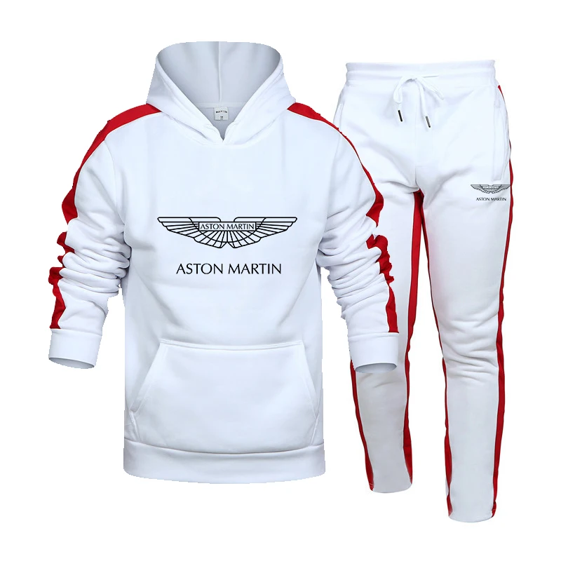 

Осень 2021, Apring, мужские комплекты с принтом автомобиля ASTON MARTIN, спортивная одежда, комбинированная толстовка + брюки, костюмы для бега, флисова...