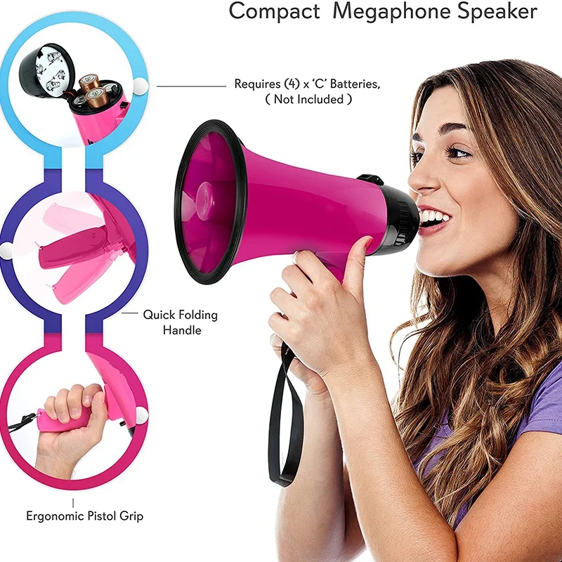 Портативный ручной МегаФон динамик трубы с функцией записи Рог гид s|Портативные