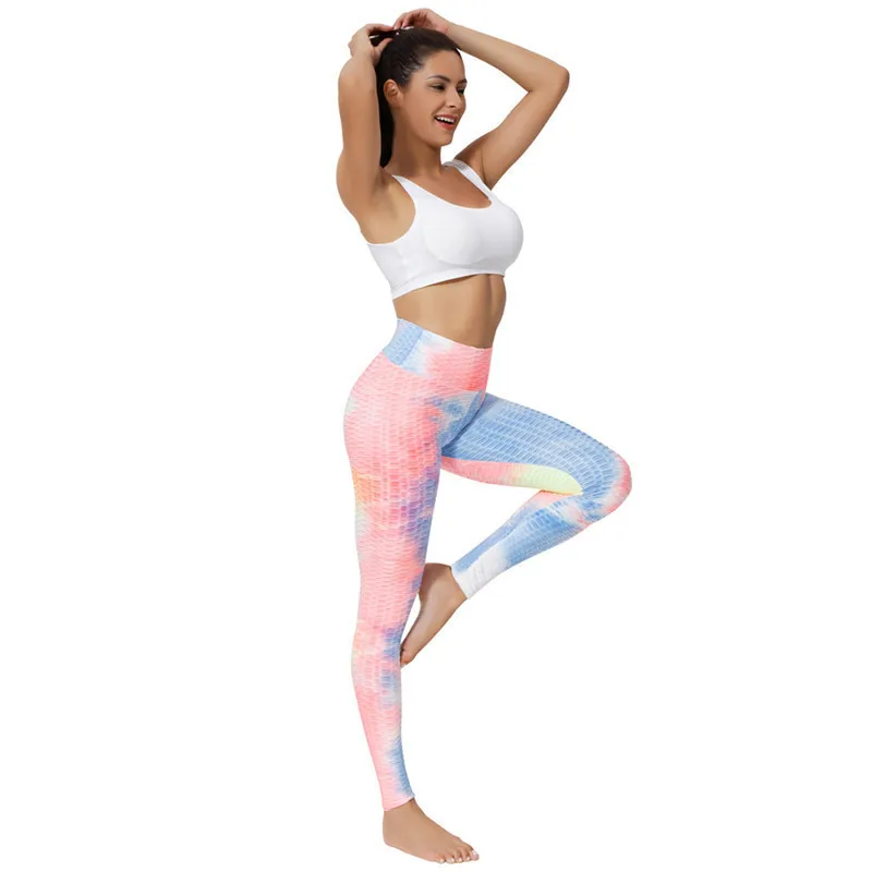 Tie Dye Fitness Leggings Women Sexy Booty Lifting High Waist Leggins Push Up Gym Womens Clothing Workout Pants Female