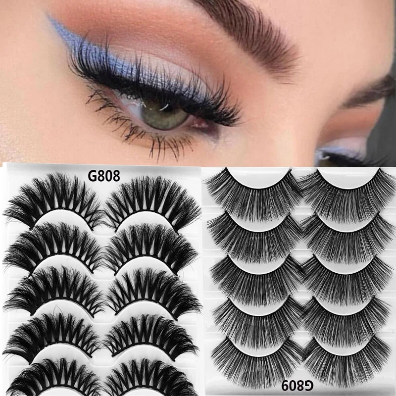 Eyelash variety selection 5 pairs of 3D mink hair false eyelashes thick small beam eyelashes natural cross