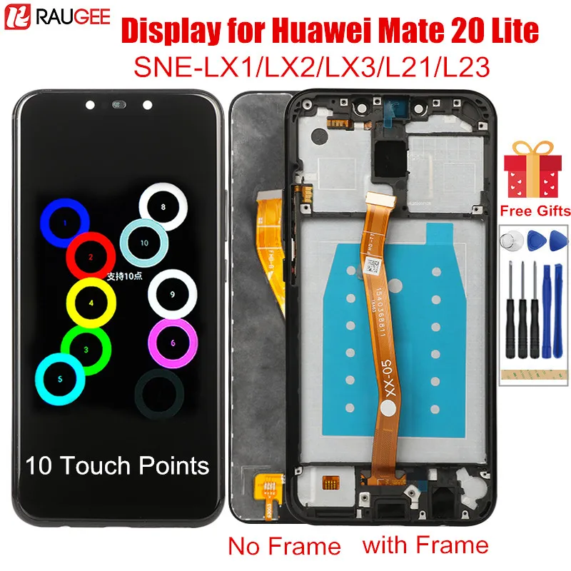 ЖК дисплей для Huawei Mate 20 Lite оригинальный с рамкой 10 дюймов сенсорный экран замены