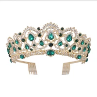 linglewei new hair accessories new bridal crown with diamond high grade crystal crown headdress