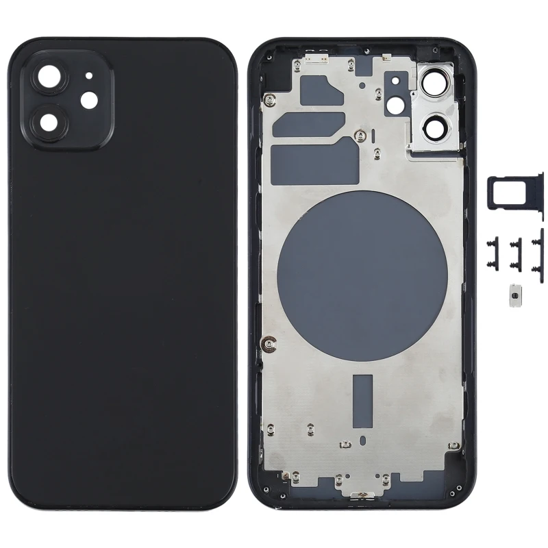 

Back Housing Cover with SIM Card Tray & Side Keys & Camera Lens for iPhone 12