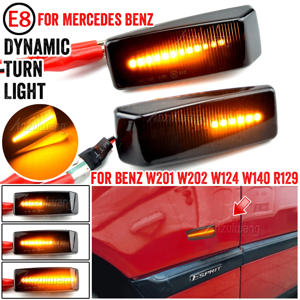 

For Benz C E S SL CLASS W201 190 W202 W124 W140 R129 Led Dynamic Side Marker Turn Signal Light Sequential Blinker Light Emark