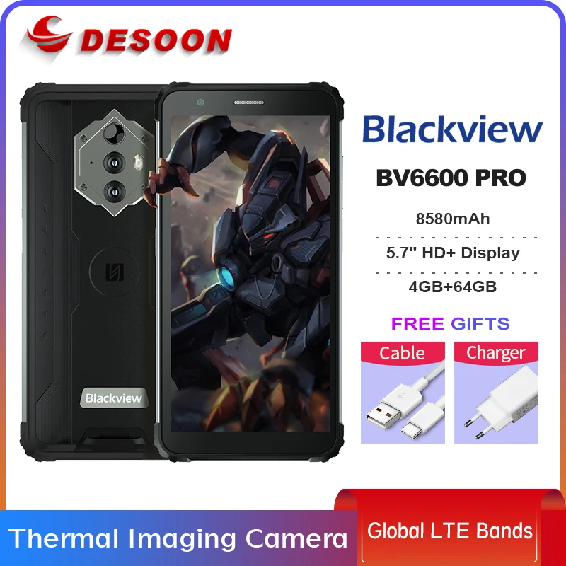 Blackview BV6600 Pro Smartphone Thermal Imaging Camera FLIR® 4GB+64GB 5.7 Android 11 Mobile Phone 8580mAh NFC Cellphone Global