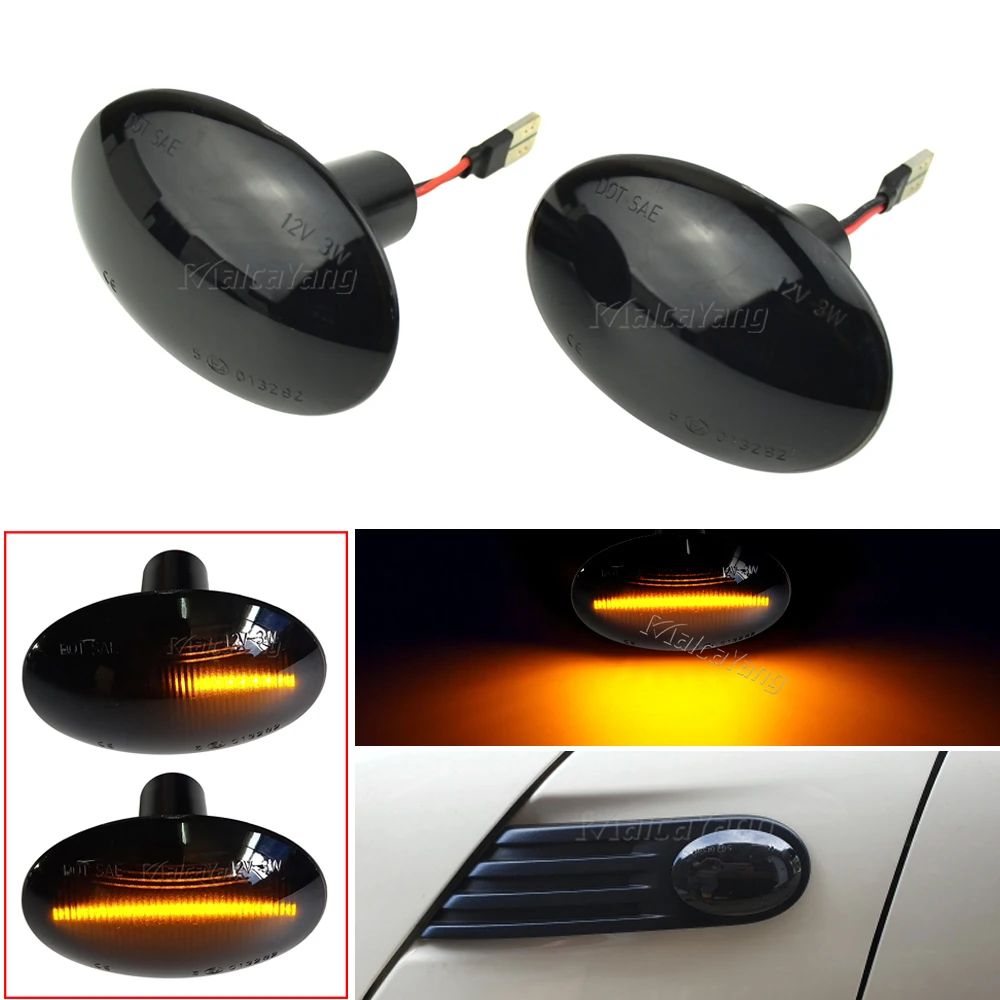 

CL-R56-LSM-SM для MINI Cooper R56 R57 R58 R59 светодиодный динамический боковой маркер светильник Тель поворота последовательный свет поворотный свет Автом...