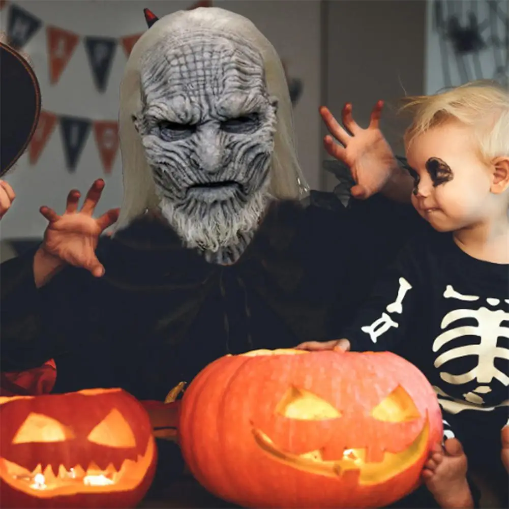 Ужасная маска на Хэллоуин длинные волосы Нетоксичная фотореквизит для костюма