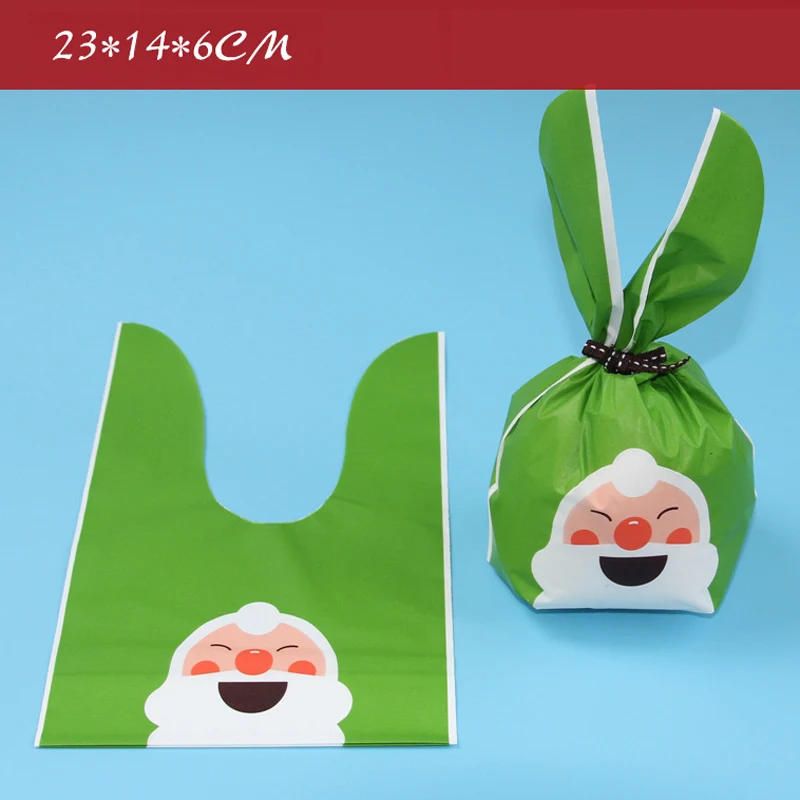 20 шт./лот, рождественские подарочные пакеты для конфет Санта Клауса, новогодние украшения для рождественской вечеринки, детские подарочные пакеты для печенья, конфет