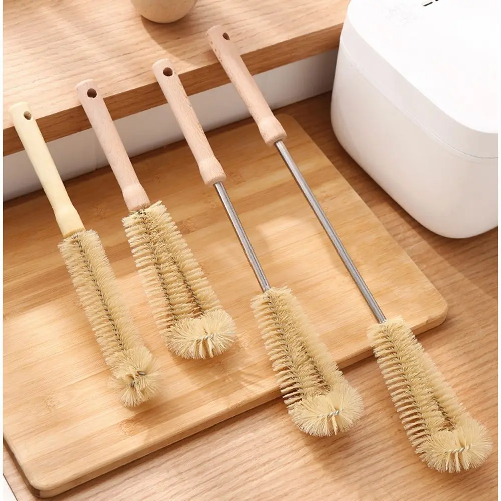 

Wooden Handle Reusable Kitchen Accessories Glass Cleaner Kitchen Cleaning Brush Washing Tools Bottle Brush