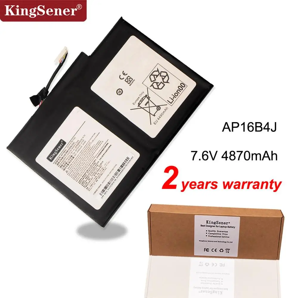 Аккумулятор Kingsener AP16B4J для ноутбука Acer Aspire Switch Alpha 12 SA5 271 Tablet 7 6 V 37WH