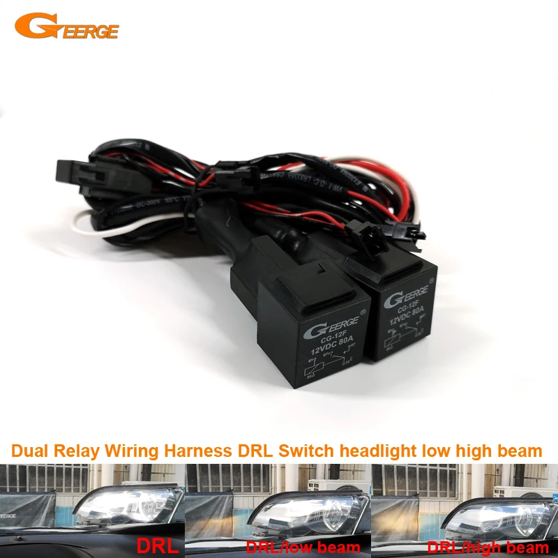 Комплект жгутов проводов с двойным реле для BMW E46 E36 E38 E39 E90 E91 E60 E61 angel eyes DRL Switch |