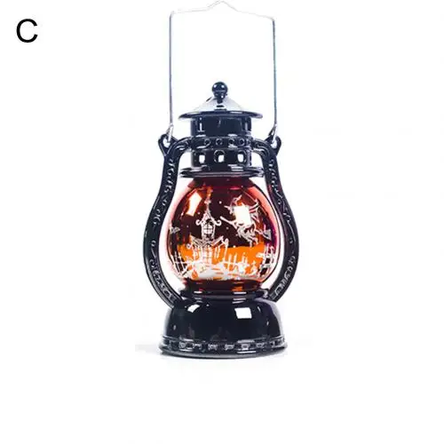 Witch Винтажная ведьма летучая мышь принт Светодиодный лампа-фонарь для вечеринок Висячие Хэллоуин Декор создать страшную праздничную атмосферу подарки игрушки - Цвет: Witch