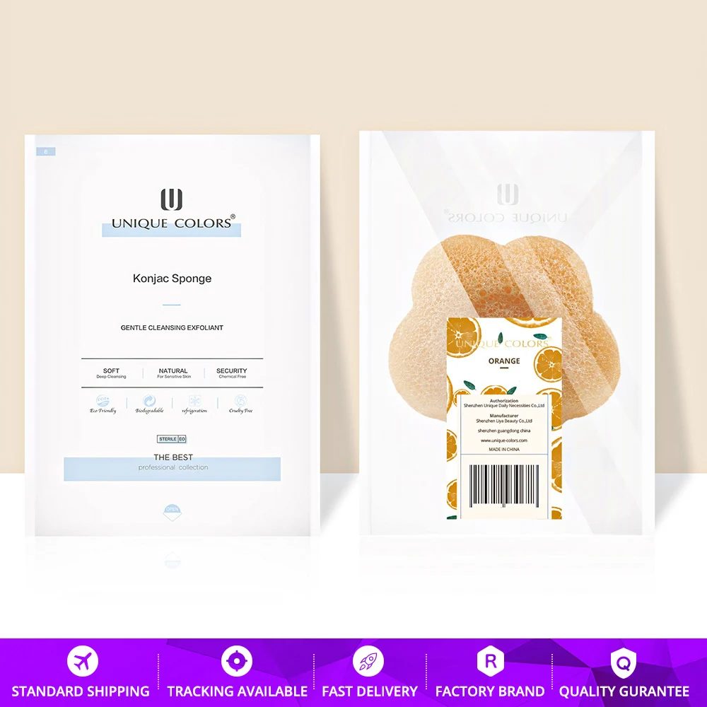 Цветочная форма Цитрусовые фрукты органический спонж Конняку натуральный