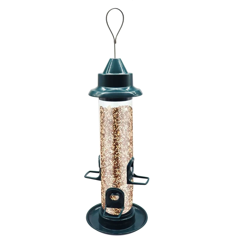 

Classic Tube Feeder with 3 Feeding Ports Hard Plastic Outdoor Bird Feeder Weatherproof Water Resistant Clear Feeder