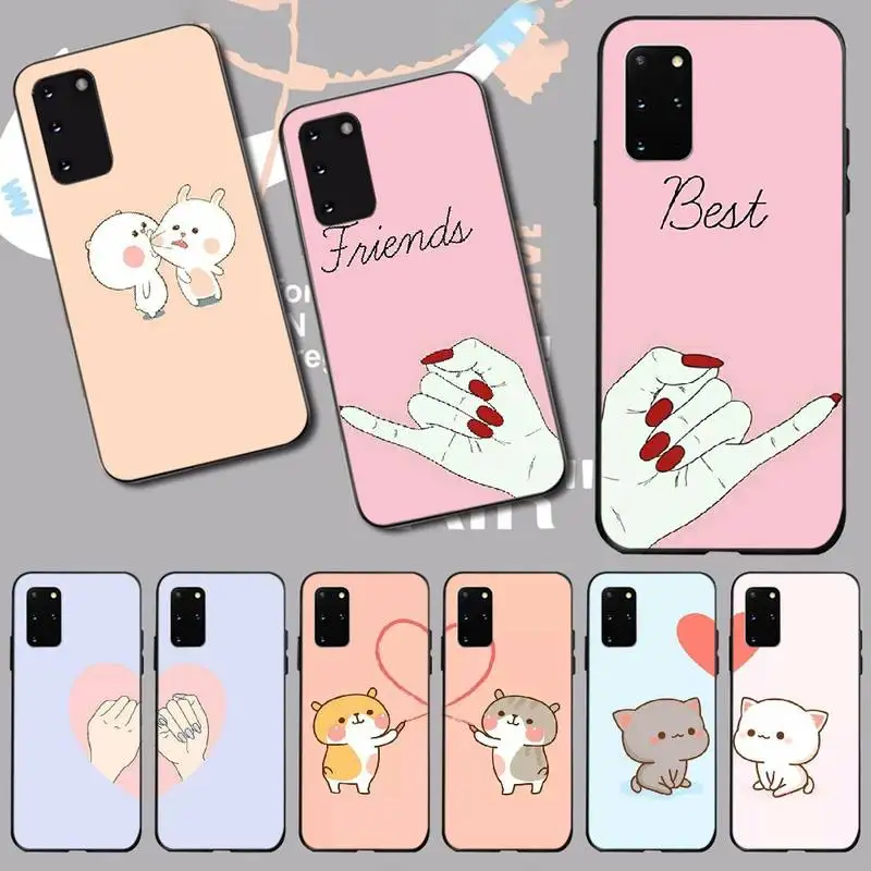 

PENGHUWAN Lovers Best Friends Couple Cover Design Phone Cover for Samsung S20 plus Ultra S6 S7 edge S8 S9 plus S10 5G