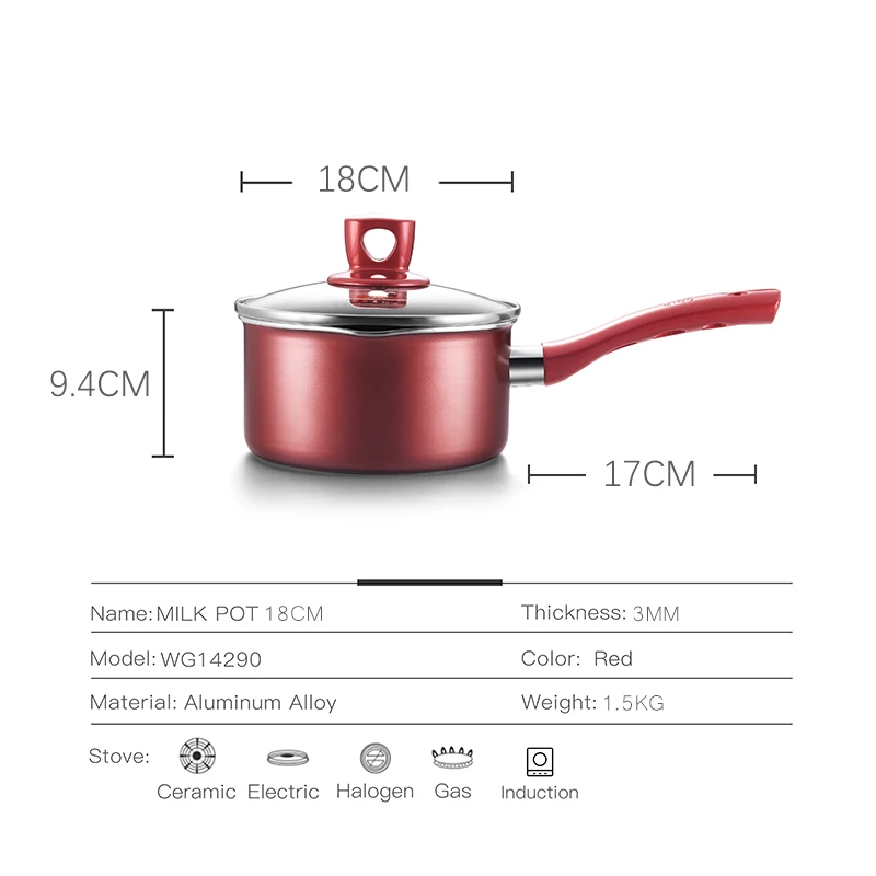 Антипригарная Кастрюля COOKER KING кастрюля для молока и соуса со стеклянной крышкой