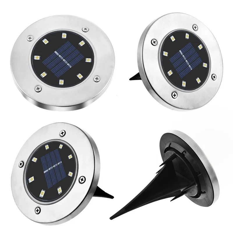 Дешевая наземная лампа на солнечных батареях 4/8 светодиодная Ландшафтная для