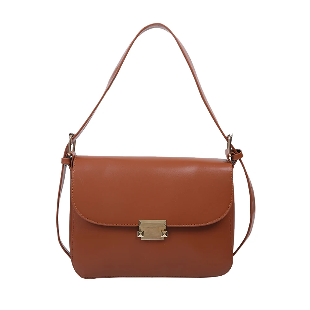 

Fashion Exquisite Shopping Bag Women Square Underarm Totes Handbag Autumn Leather Solid Flap Shoulder Bag Purse