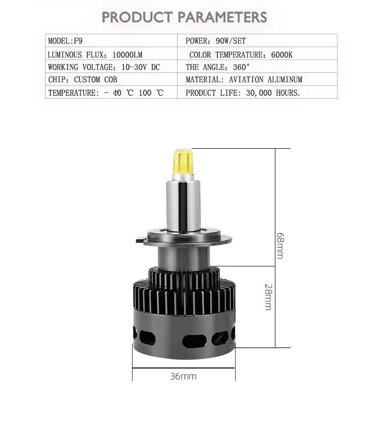 Светодиодная лампа buluode H7 H8 LED H11 Ice Lamp H27 880 светильник щение 9005 HB3 светодиодный светодиодсветильник фара s 100 лм 6000 Вт K 12 В, автомобильная лампа от AliExpress WW