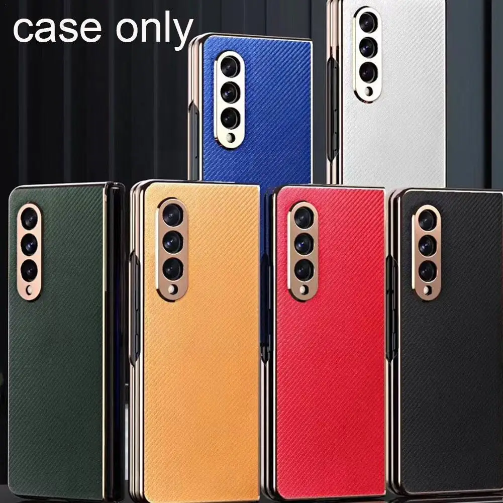 

2 In 1 Full Bracket For Z Fold 3 5g Phone Cover Carbon Fiber Texture G6t5