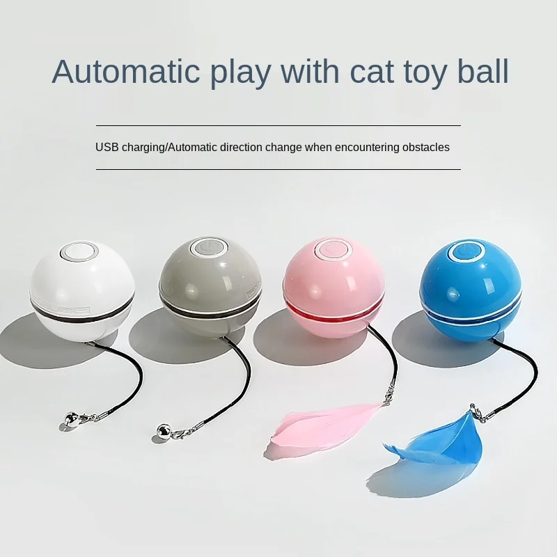 

Electric cat toy laser funny cat ball with accessories replacement head changes to the rolling ball when encountering obstacles