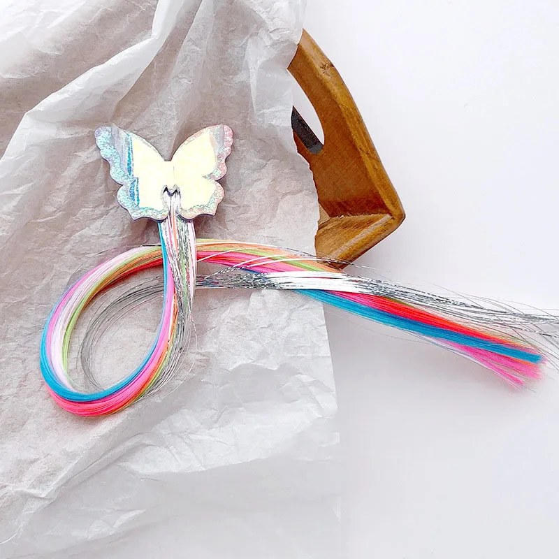 1 CN 10 Pces/lots Unicorn Hair Clips With Long Wig For Girls Kids Handmade Princess Cartoon Hairpins Children Hair Accessories - Цвет: 1