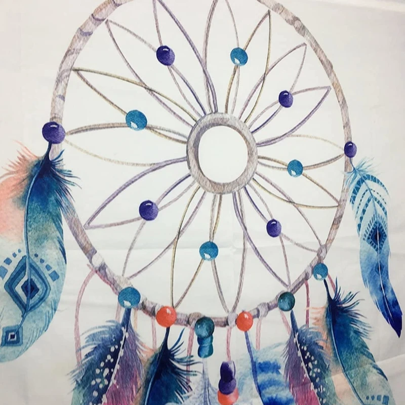 Nordic Style Hippie Tapestry Colorful Dreamcatcher Feather Printed Wall Hanging Blanket Bohemian Art Carpet Background Home | Дом и сад