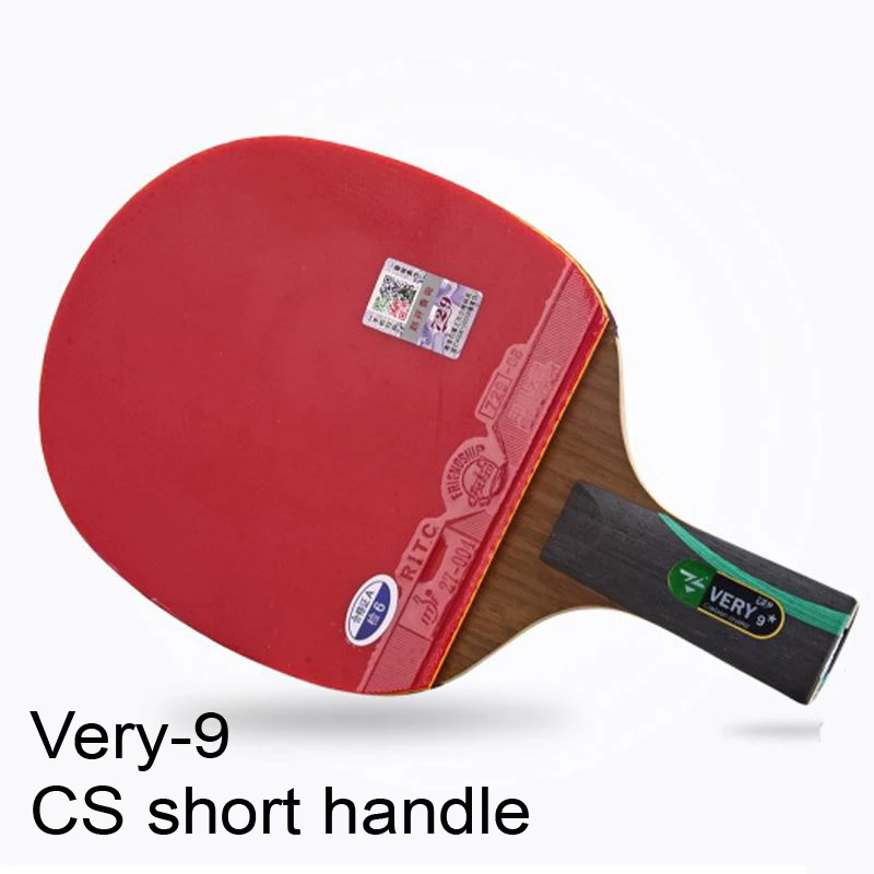 CS short handle Оригинальная 729 гладкая ракетка очень-9 Быстрая атака с петлей углеродная ракетка для настольного тенниса ракетка для пинг-понга с бугорками для обеих сторон - Цвет: CS short handle