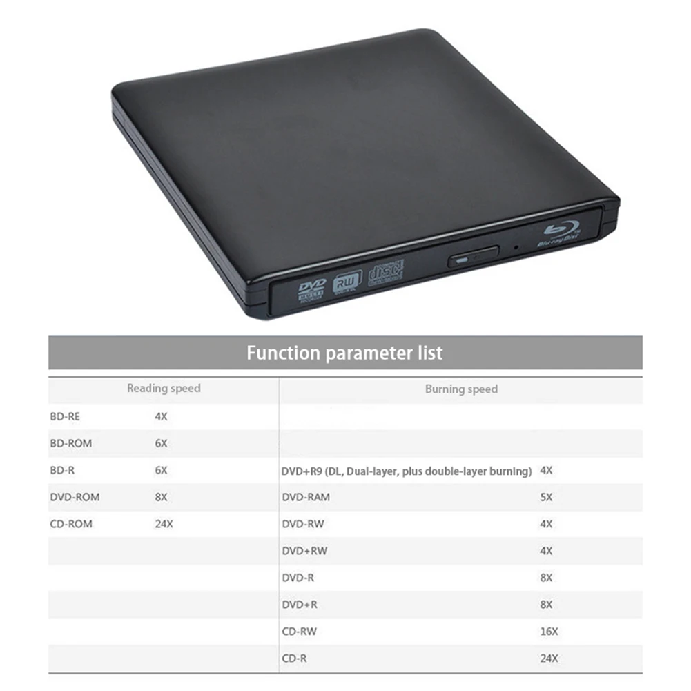 USB 3,0 рекордер dvd-плеер Внешний 3D Blu-Ray DVD привод тонкий портативный домашний Blu-Ray dvd-плеер