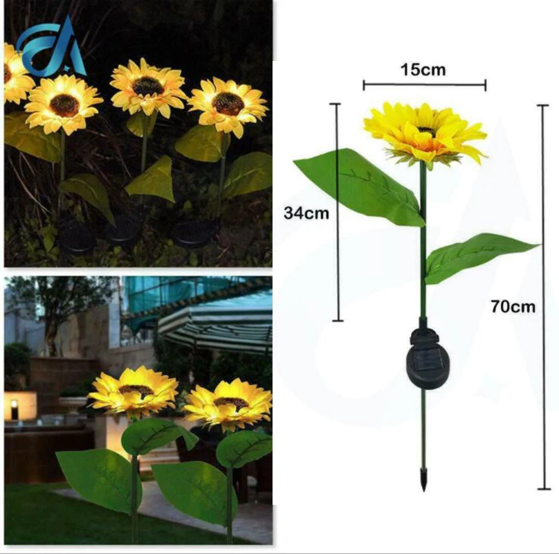 8LED Solar Flower Outdoor Waterproof Solar Lamp Sunflower Landscape Lawn Lamp Decor Home Courtyard Corridor Solar Garden Lights
