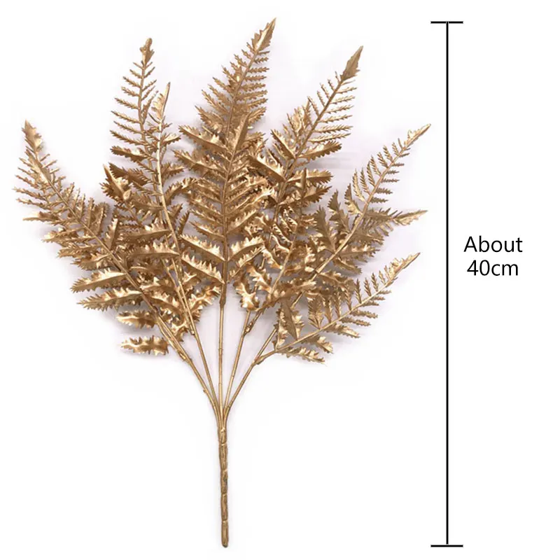 Золотые и серебряные листья искусственное растение рождественские Свадебные