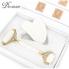 Нефритовый камень массаж натуральный нефрит скребок нефритовый ролик Гуаша набор белое лицо против морщин массажер для лица инструмент для спины шеи тела