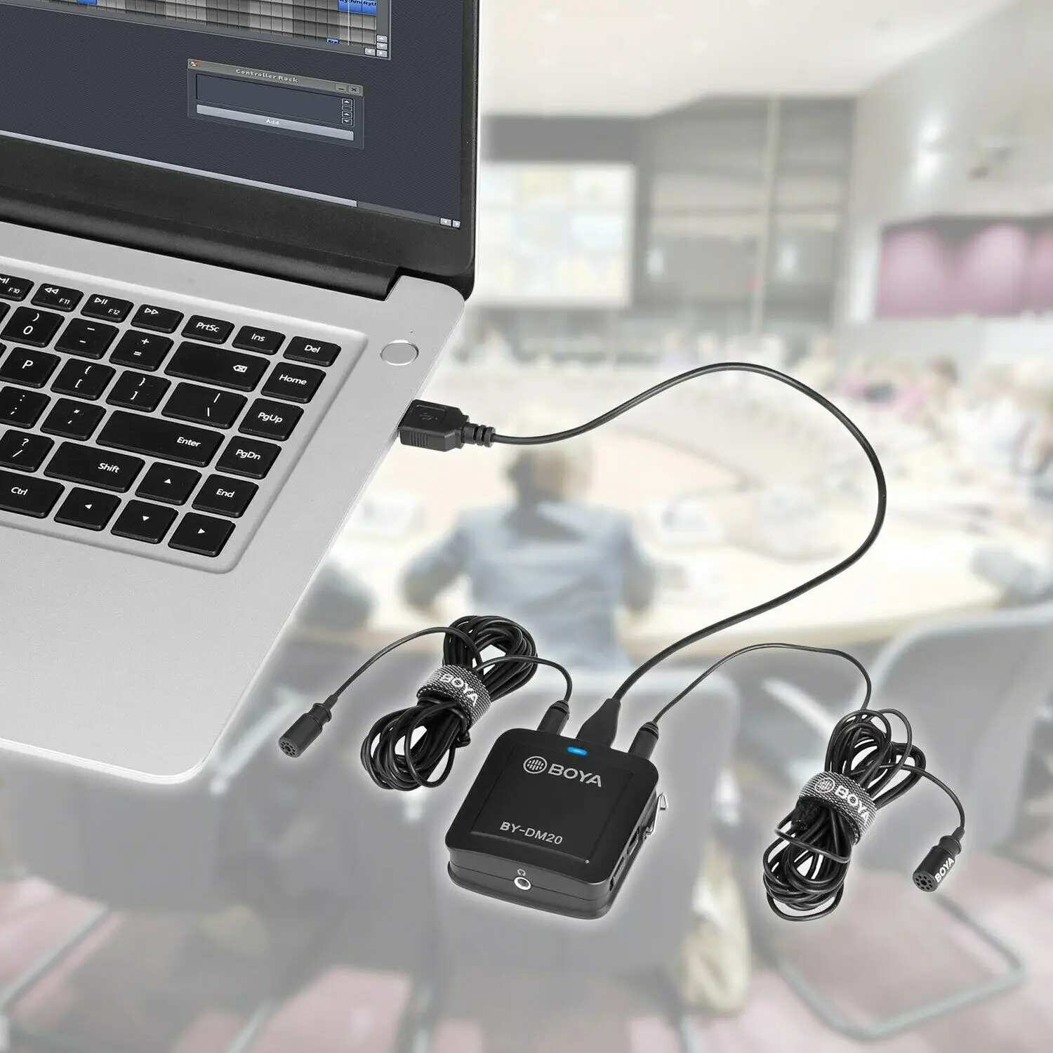 Двухголовый съемный микрофон BOYA