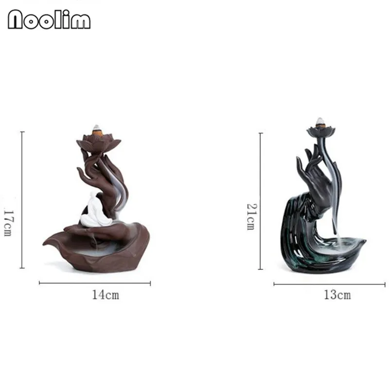 Керамическая курильница для благовоний в виде рук Будды креативная форме лотоса