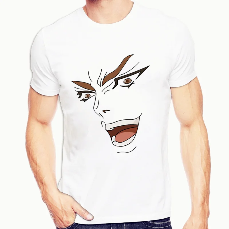 JoJo Необычные Приключения печати мужские o-образным вырезом футболки модные и