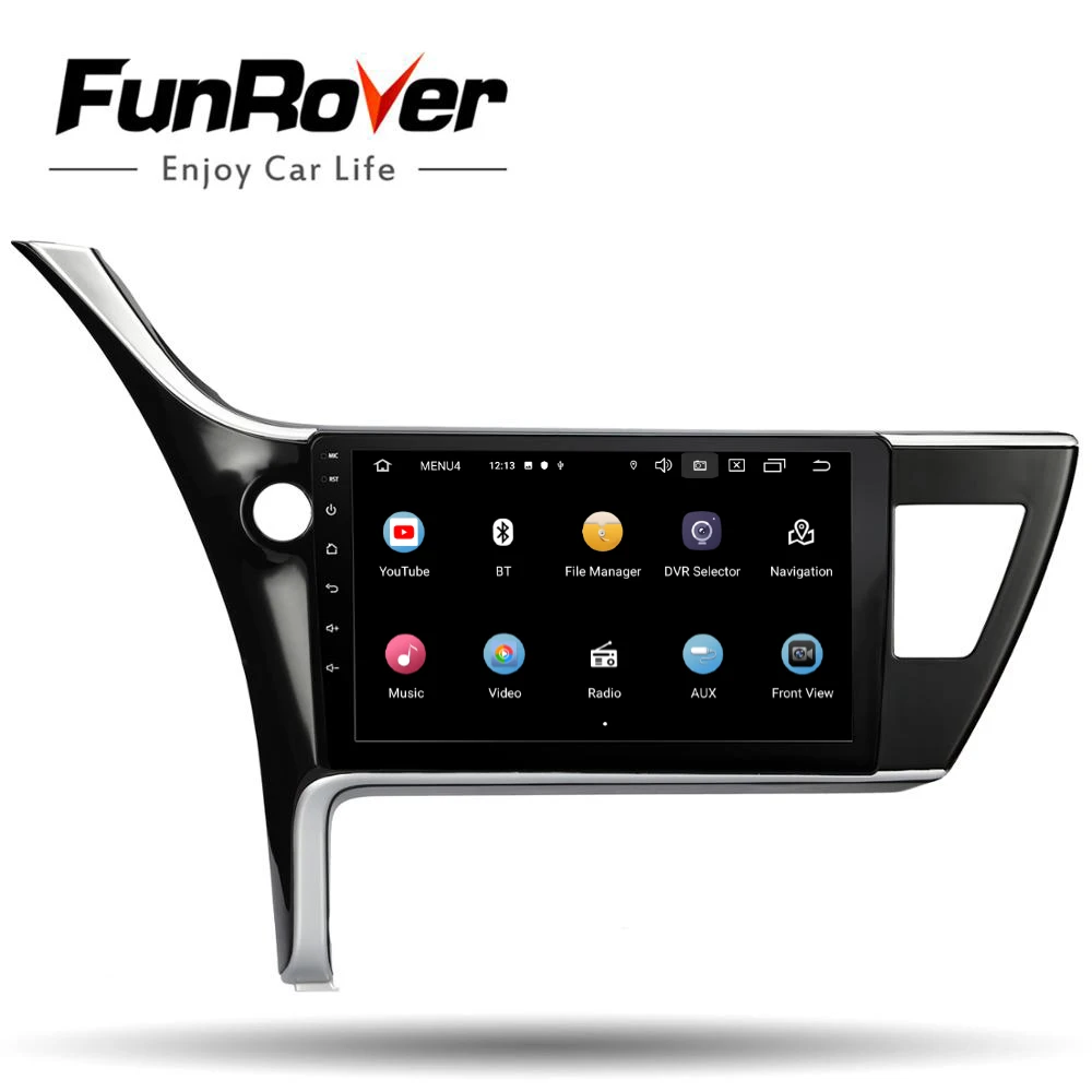 Funrover 2.5D+ ips Android 9,0 2 din Автомобильный Радио мультимедийный плеер для Toyota Corolla dvd навигация gps Радио Стерео RDS
