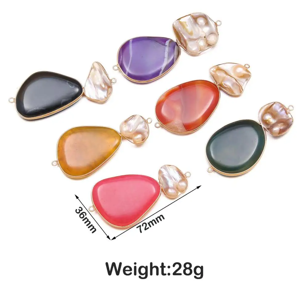 

Natural Stone Connector Irregular Exquisite Shell Agates For Jewelry Making DIY Necklace Bracelet Anklet Accessory