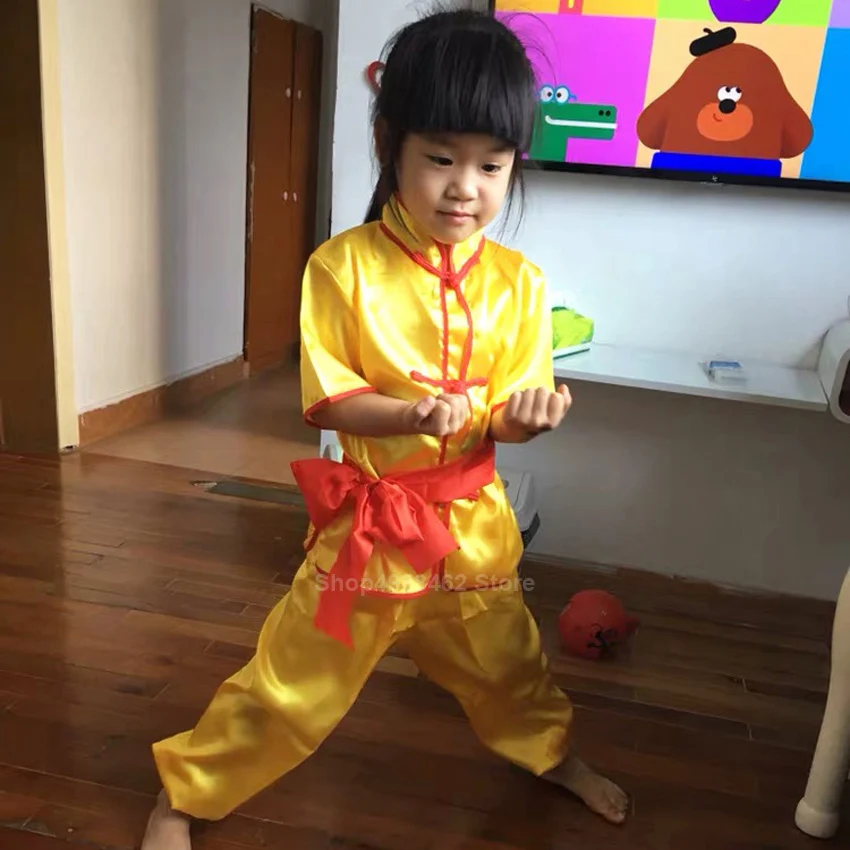 Детская Китайская традиционная одежда Wushu для детей униформа боевых искусств