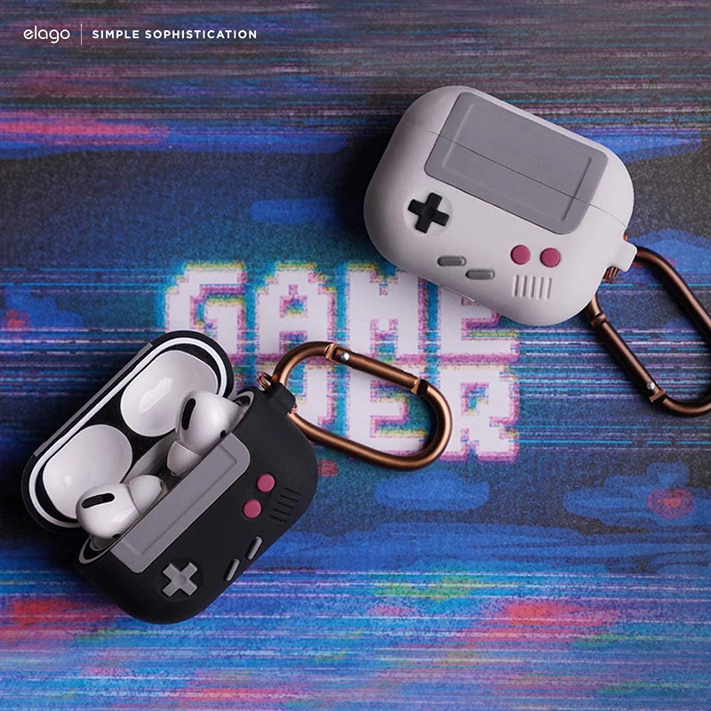 

2021 New AirPods 2 1 Case Fashion Retro Game Earphone Case For Airpods Pro Cute 3D Game-boy Silicone Headphone Cover Keychain