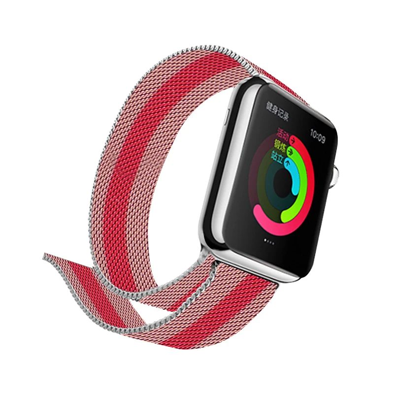 Желтый камуфляж Миланская петля ремешок спортивный для Iwatch серии 4 40 мм 44 мм браслет металлический ремешок для Apple Watch серии 2 42 мм 38