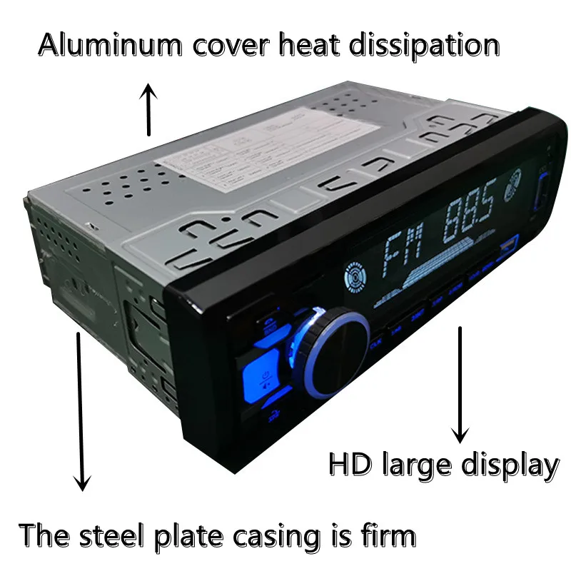 $91.52 Car radio 1 DIN stereo player digital Bluetooth Car MP3 player 60wx4 FM radio stereo music USB / SD with instrument panel auxili