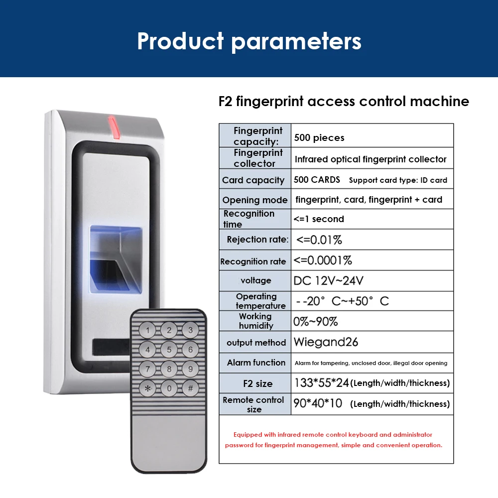 IP65 Водонепроницаемый 125 кГц RFID биометрический контроль доступа по отпечатку