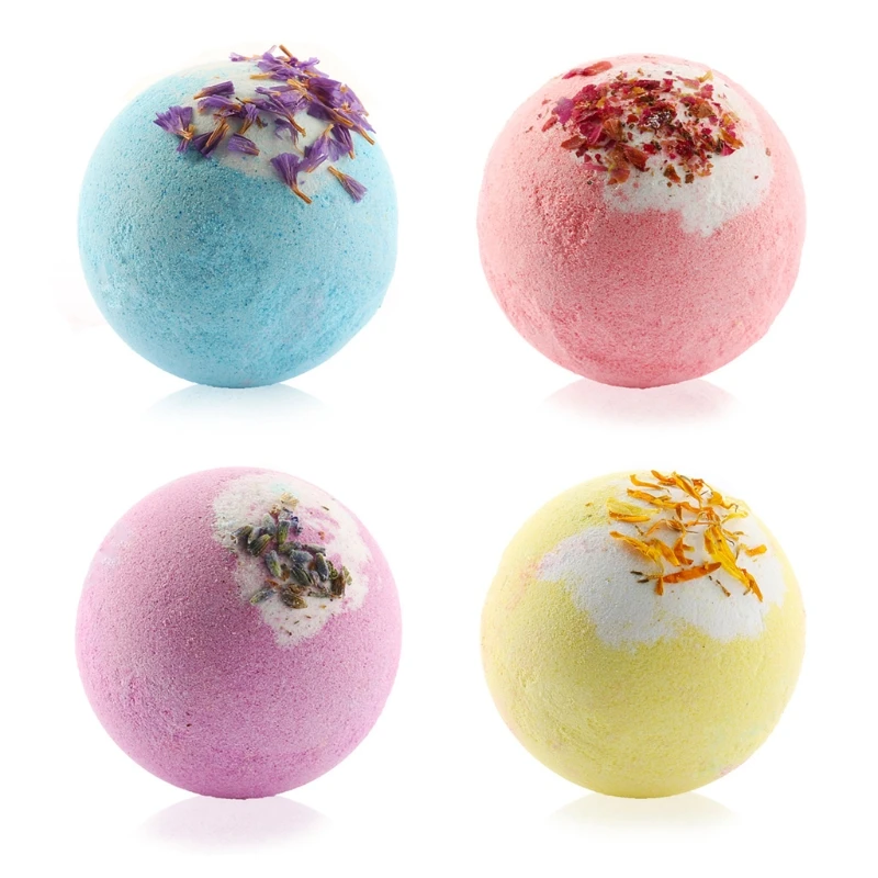

10Pcs Bubble Bath Bombs Essential Oil Dried Flower Petals Aromatherapy SPA Ball