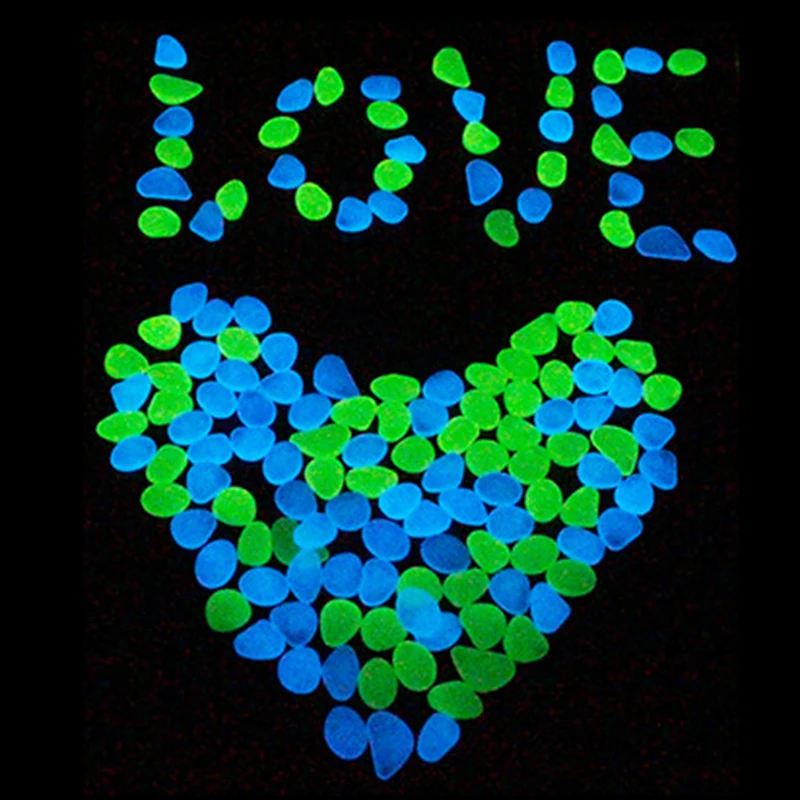 100 шт. светящийся камень 20-30 мм искусственная смола декоративная маленькая галька
