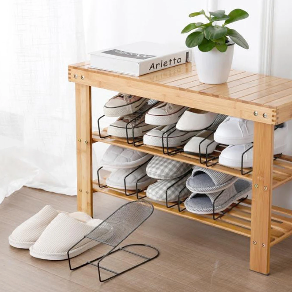 

Shoe Rack Iron Organizer Adjustable Double Layer Shoes Stacker Space Saver Shoes Rack Holder For Bedroom Shoes Storage Tools