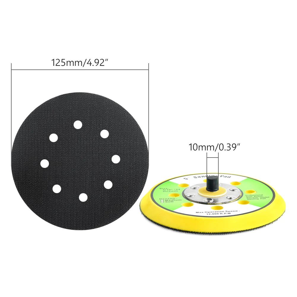 M8 125MM 8 Holes " 125 мм держатель диска наждачной бумаги M8 M10 M14 для деревообработки самоклеющиеся шлифовальные дисковые колодки для Dremel электрический шлифовальный станок инструмент - Цвет: M8 125MM 8 Holes